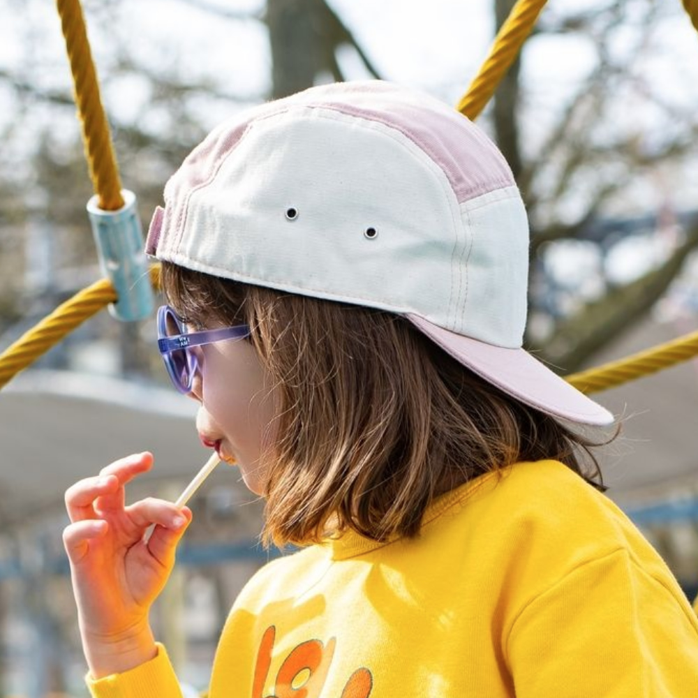 法國KiETLA 兒童遮陽棒球帽(天然棉白&粉)6