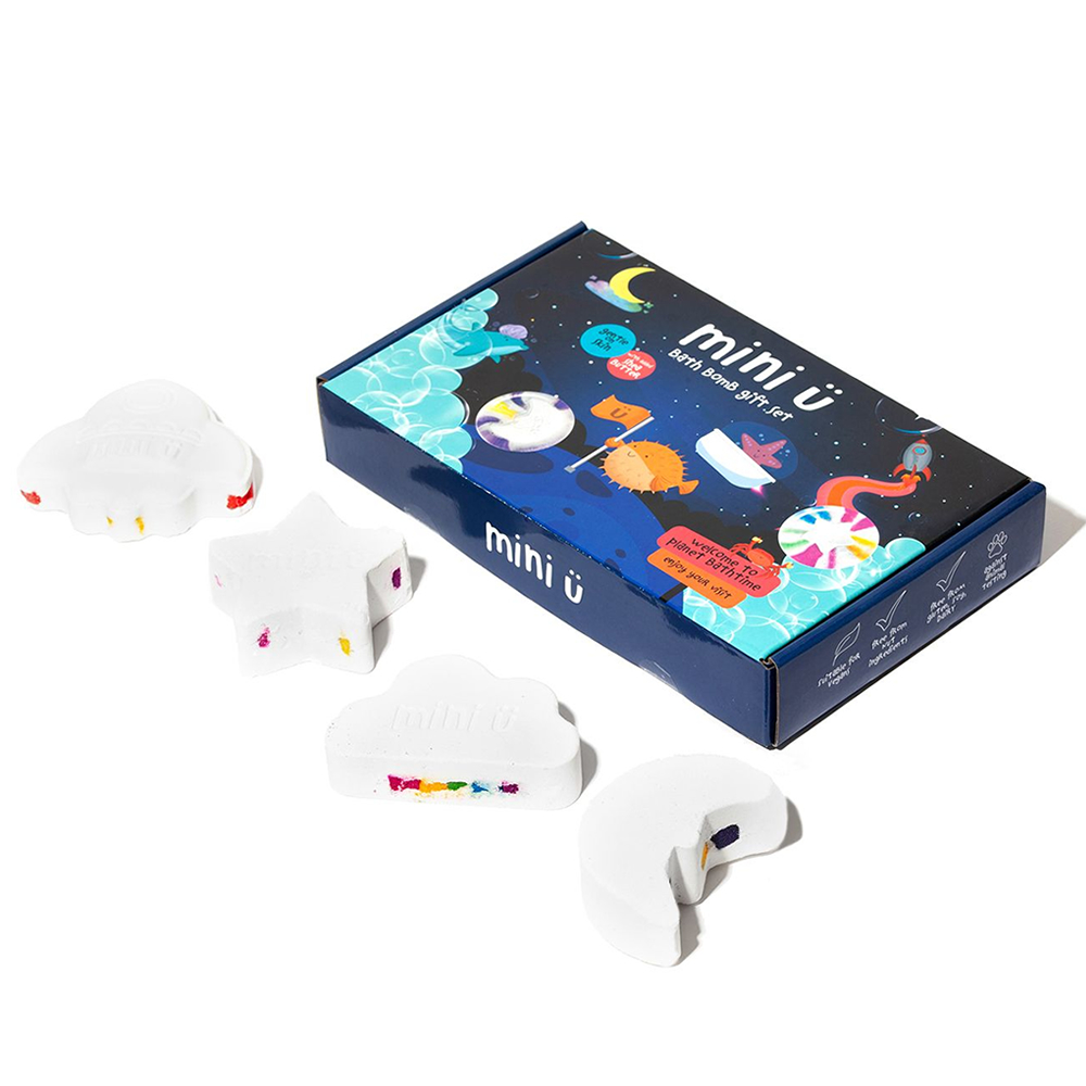 英國MINI U-沐浴爆爆豪華禮盒組(雲朵/月亮/星星/飛船)3