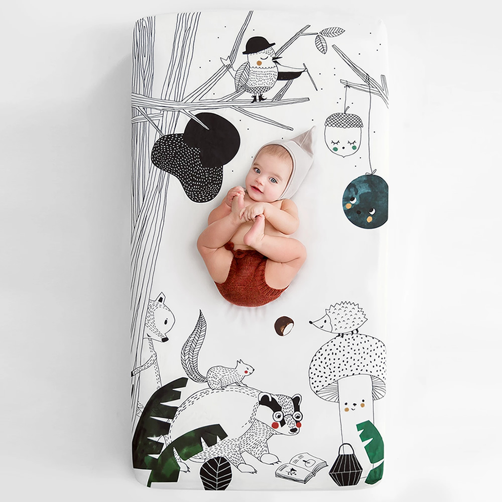 美國RookieHumans 嬰兒床純棉絲柔床包(森精靈之夢)1