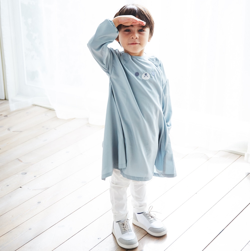 日本ABOO 動物造型長袖罩衫(淺藍熊熊)5