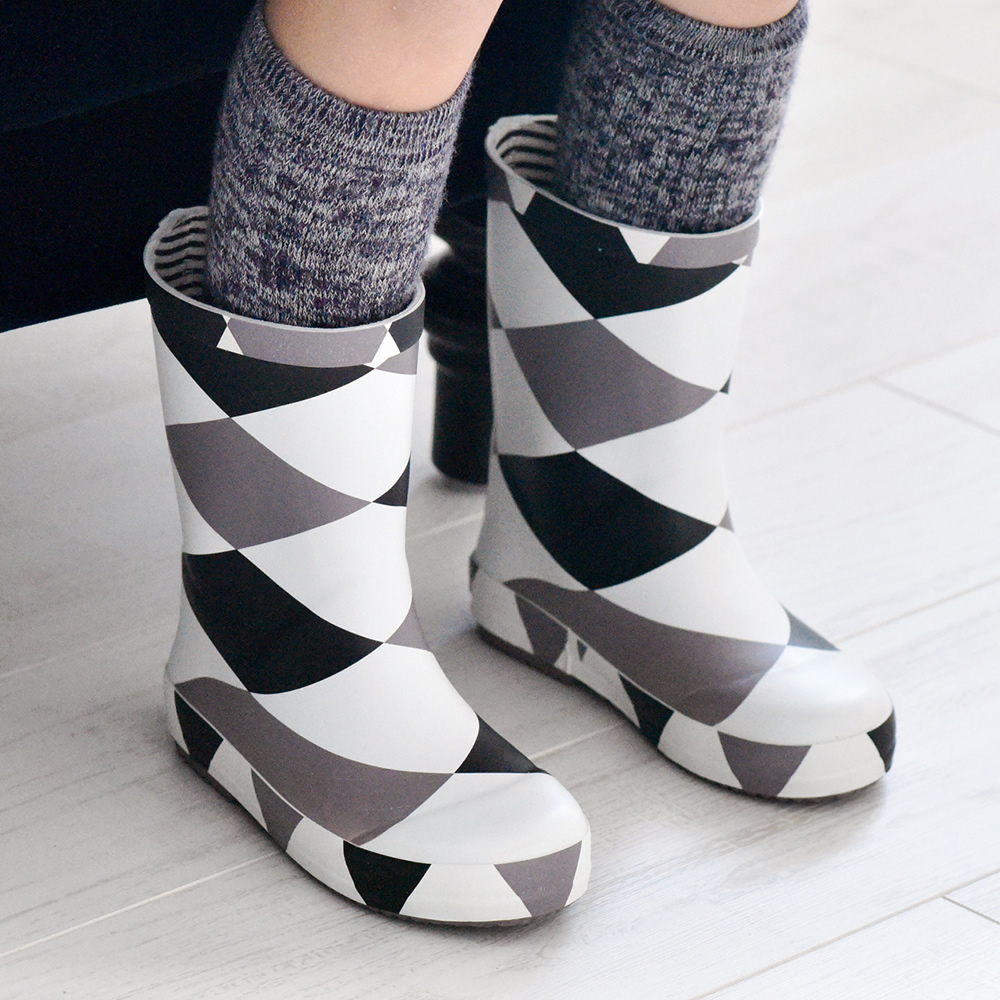 法國BOXBO DAMIER雨靴-愛時尚(菱格灰)2