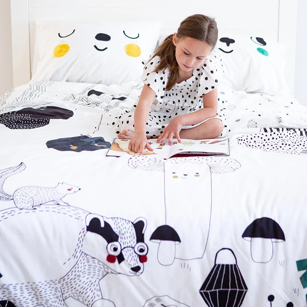 美國RookieHumans 純棉絲柔被套床包組Full(森精靈之夢)2