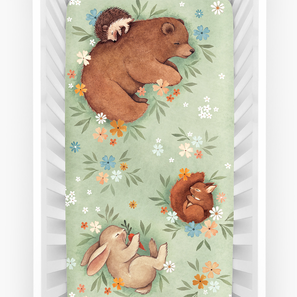 美國RookieHumans 嬰兒床純棉絲柔床包(魔幻的大地)2