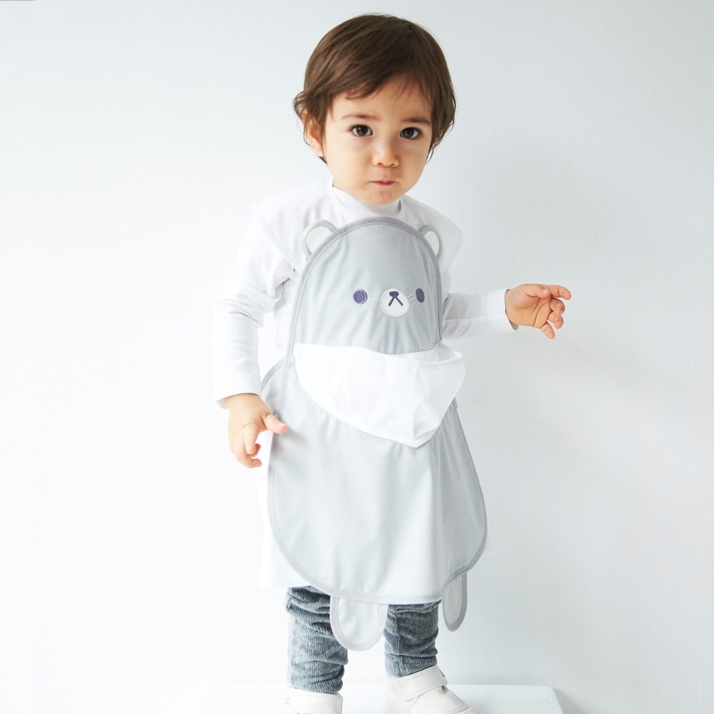 日本ABOO 動物造型長版圍裙(灰熊)9