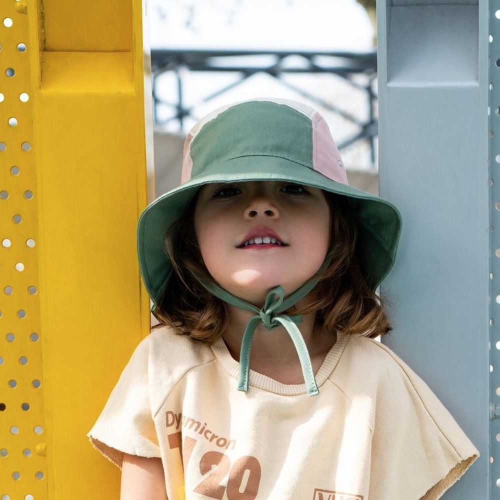 法國KiETLA 幼童休閒遮陽帽(天然棉白&粉&綠)6