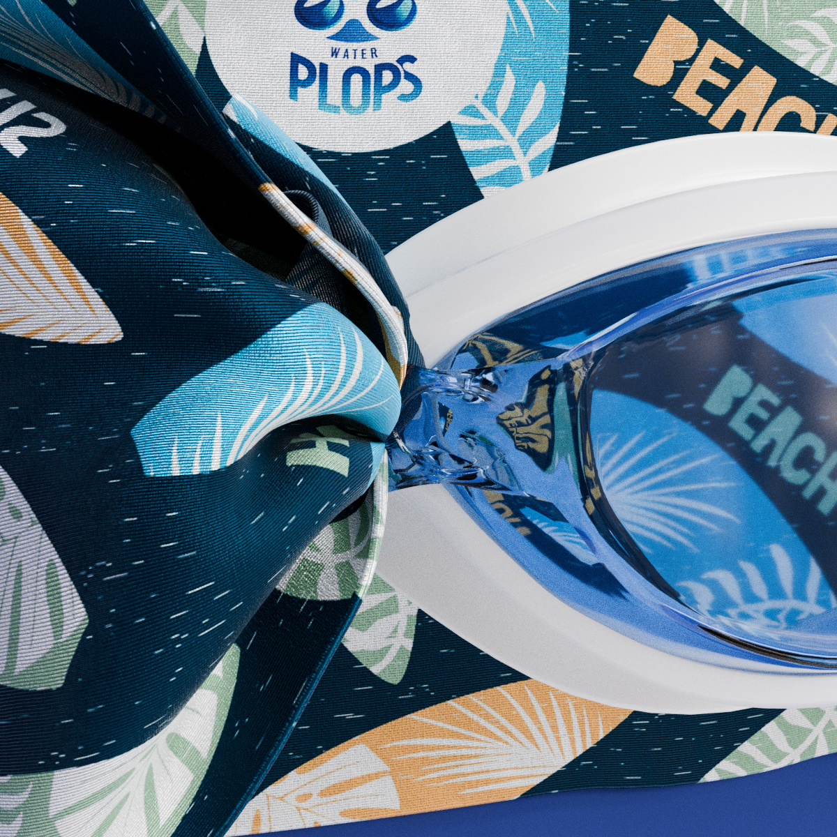 法國waterplops-兒童游泳泳鏡(衝浪選手/藍色)3