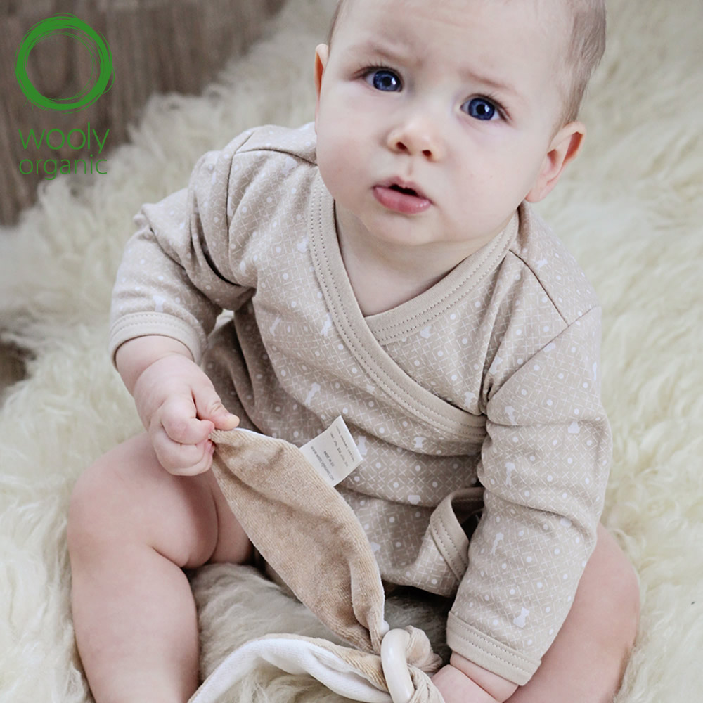 WoolyOrganic有機棉絨 側開襟包屁衣(丹蜜深棕)2