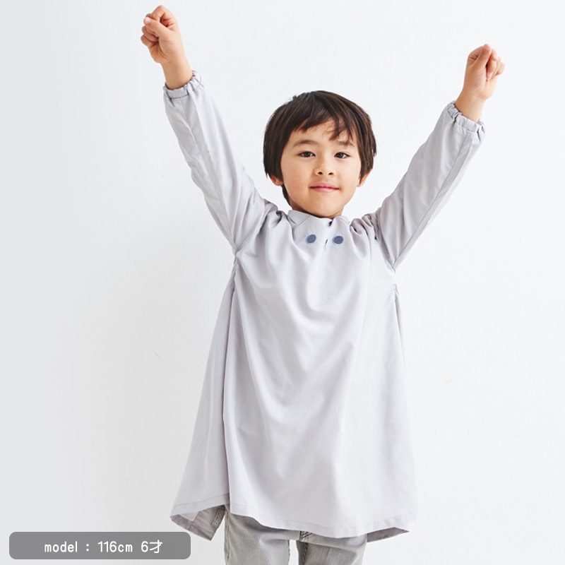 日本ABOO 動物造型長袖罩衫(淺灰貓貓)3