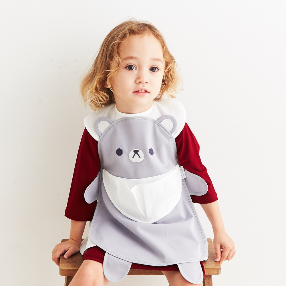 日本ABOO 動物造型長版圍裙(灰熊)7