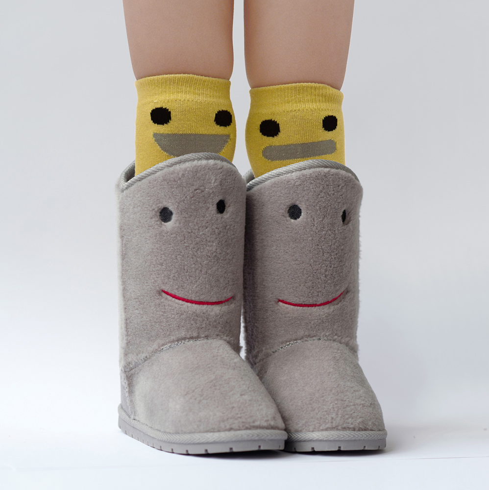 法國BOXBO ESKIMO雪靴-笑瞇瞇(絨絨灰)3