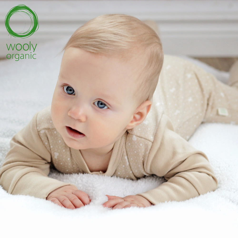 WoolyOrganic有機棉絨 前開襟長袖連身褲(丹蜜深棕)4