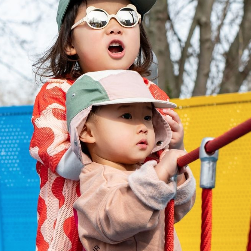 法國KiETLA 幼兒經典戶外運動帽(天然棉白&粉&綠)7