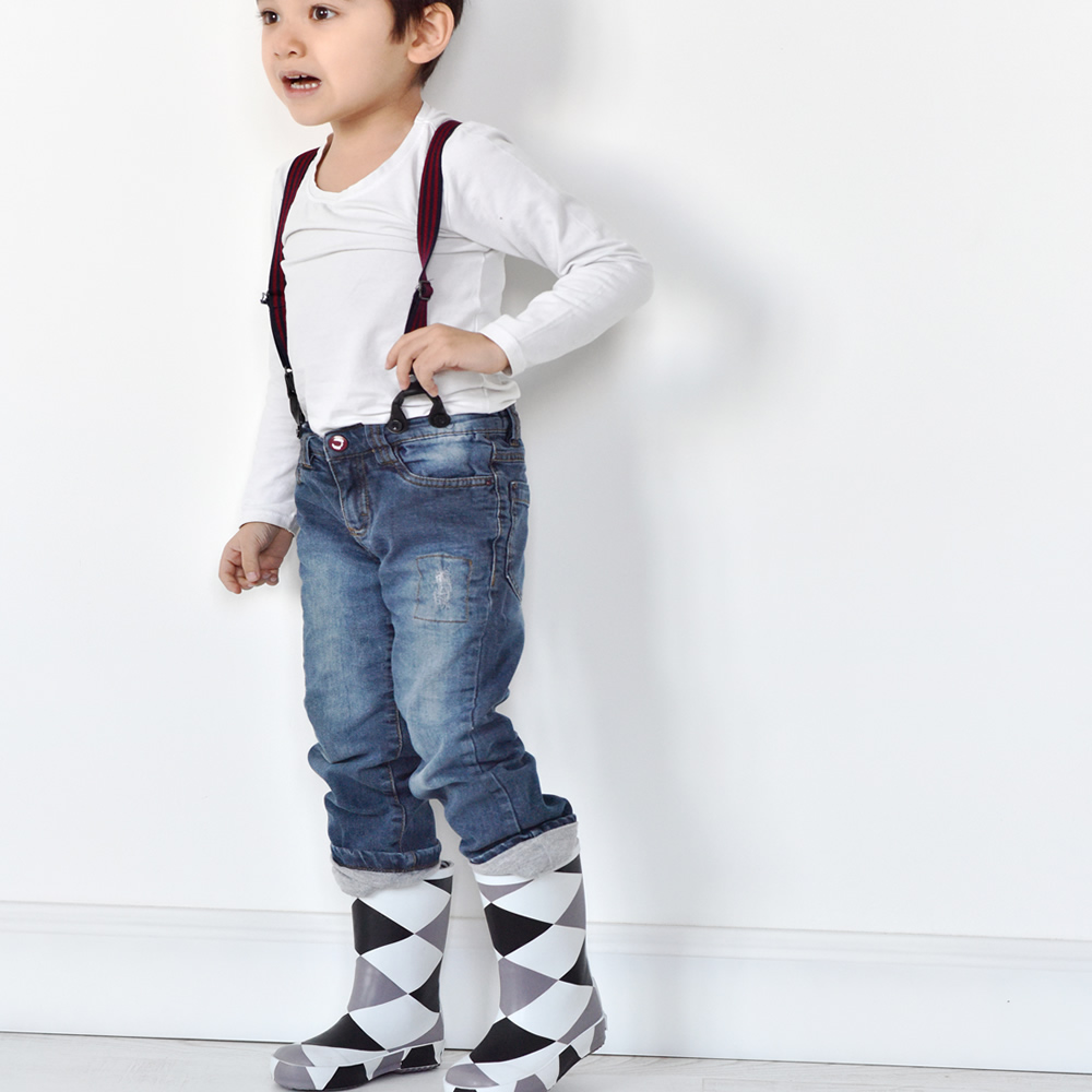 法國BOXBO DAMIER雨靴-愛時尚(菱格灰)5