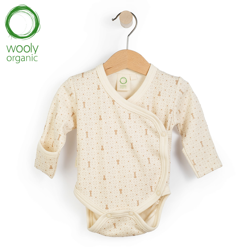 WoolyOrganic有機棉絨 側開襟包屁衣(丹蜜淺棕)1