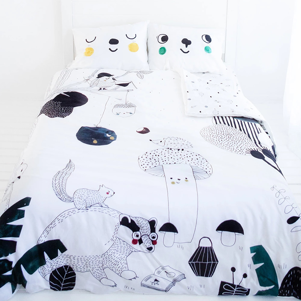 美國RookieHumans 純棉絲柔被套床包組Full(森精靈之夢)1