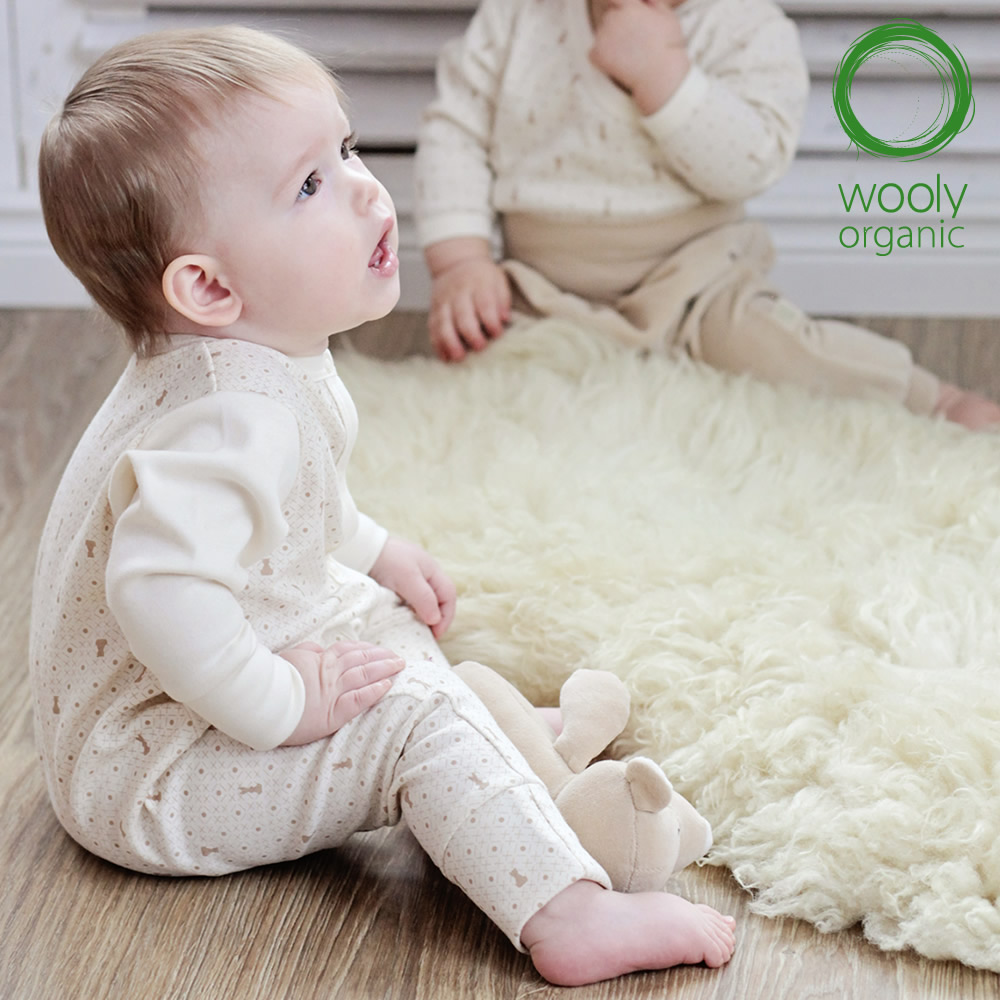 WoolyOrganic有機棉絨 前開襟長袖連身褲(丹蜜淺棕)3