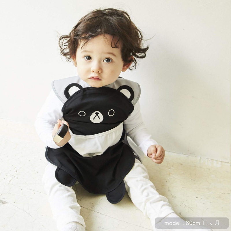 日本ABOO 動物造型長版圍裙(亞洲黑熊)4