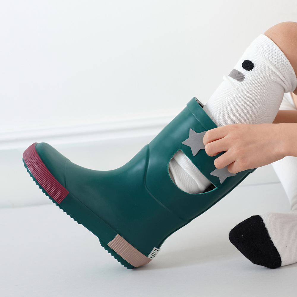 法國BOXBO WISTITI STAR雨靴-我愛閃爍星(石青綠)4