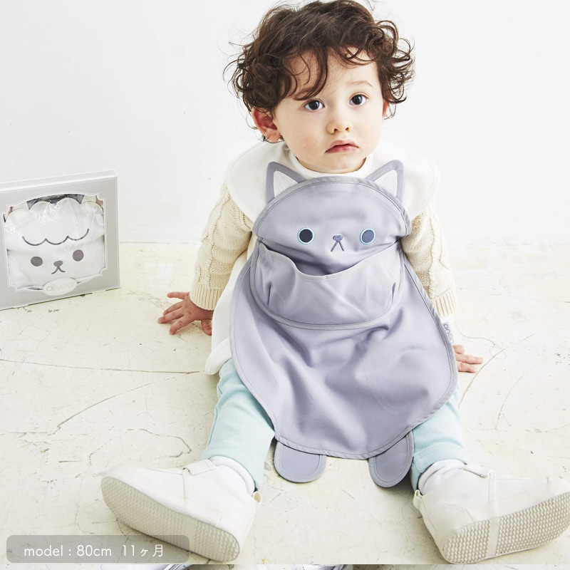 日本ABOO 動物造型長版圍裙(灰貓貓)6