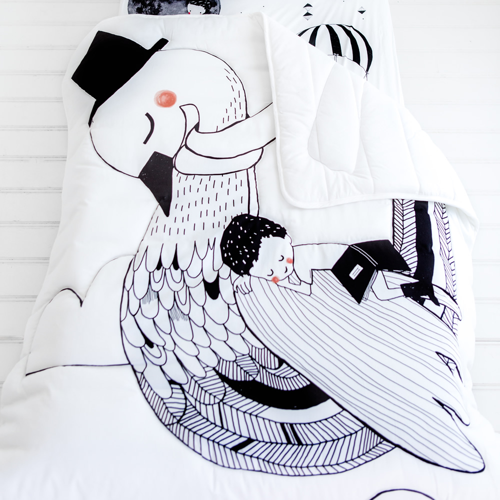 美國RookieHumans 多功能純棉絲柔被(天鵝湖的夢幻)1