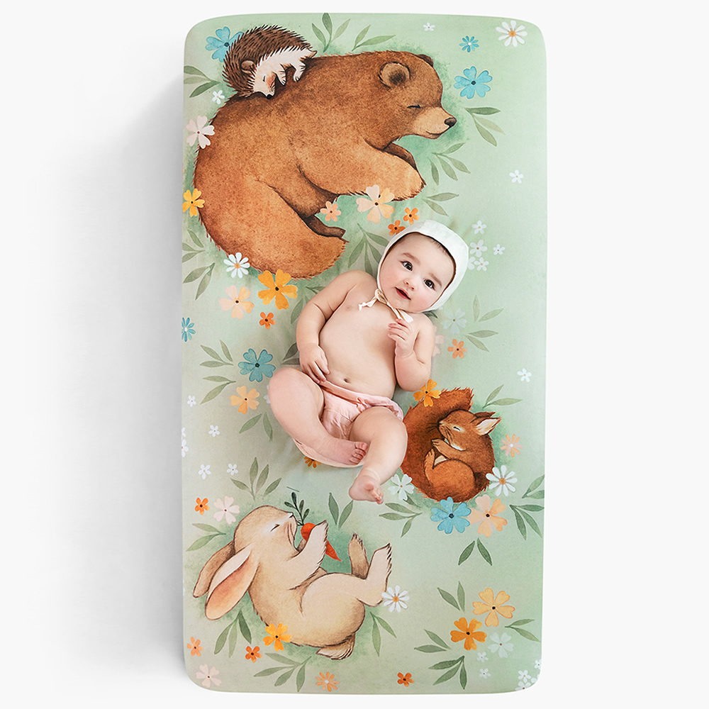 美國RookieHumans 嬰兒床純棉絲柔床包(魔幻的大地)1