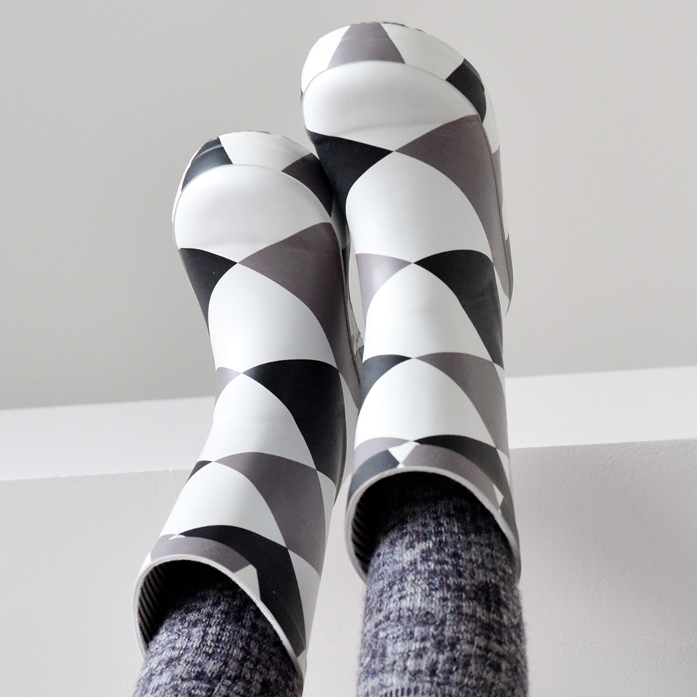 法國BOXBO DAMIER雨靴-愛時尚(菱格灰)7