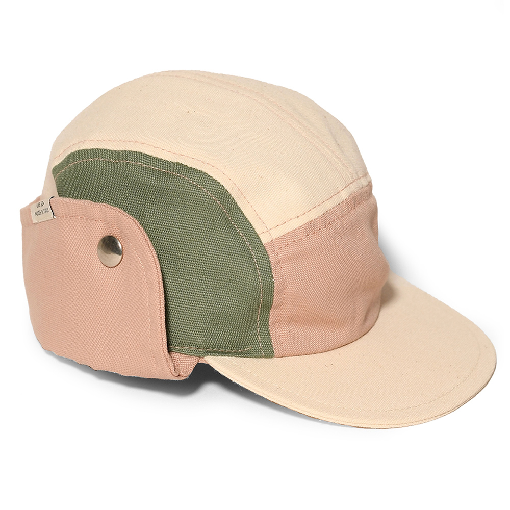 法國KiETLA 幼兒經典戶外運動帽(天然棉白&粉&綠)1