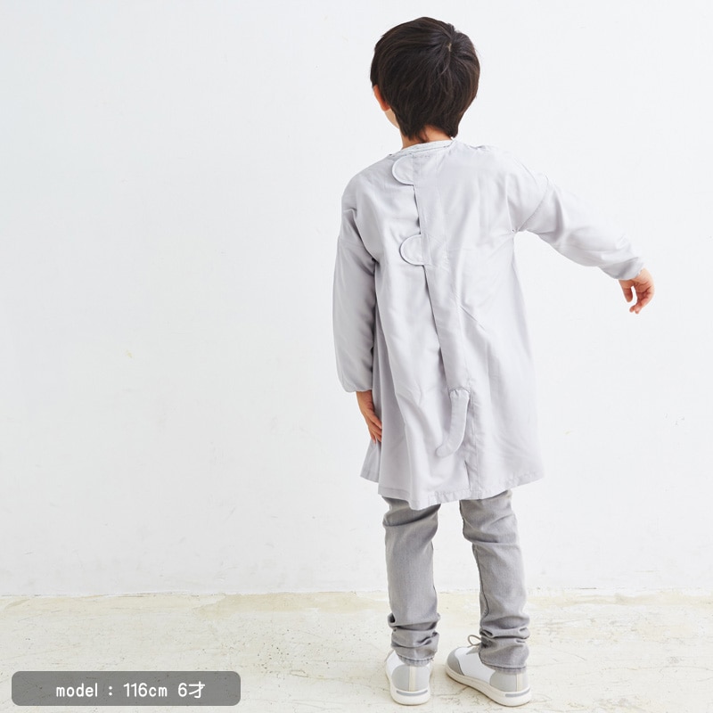 日本ABOO 動物造型長袖罩衫(淺灰貓貓)5