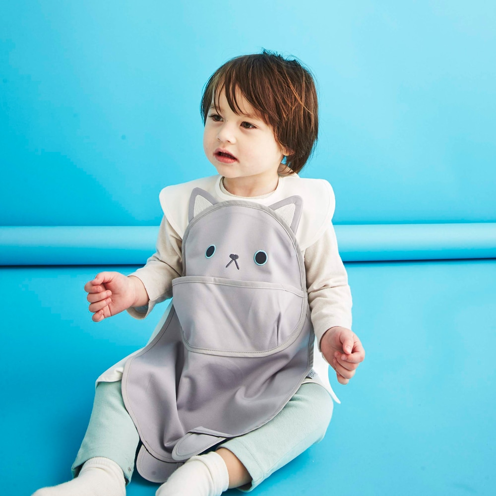 日本ABOO 動物造型長版圍裙(灰貓貓)7