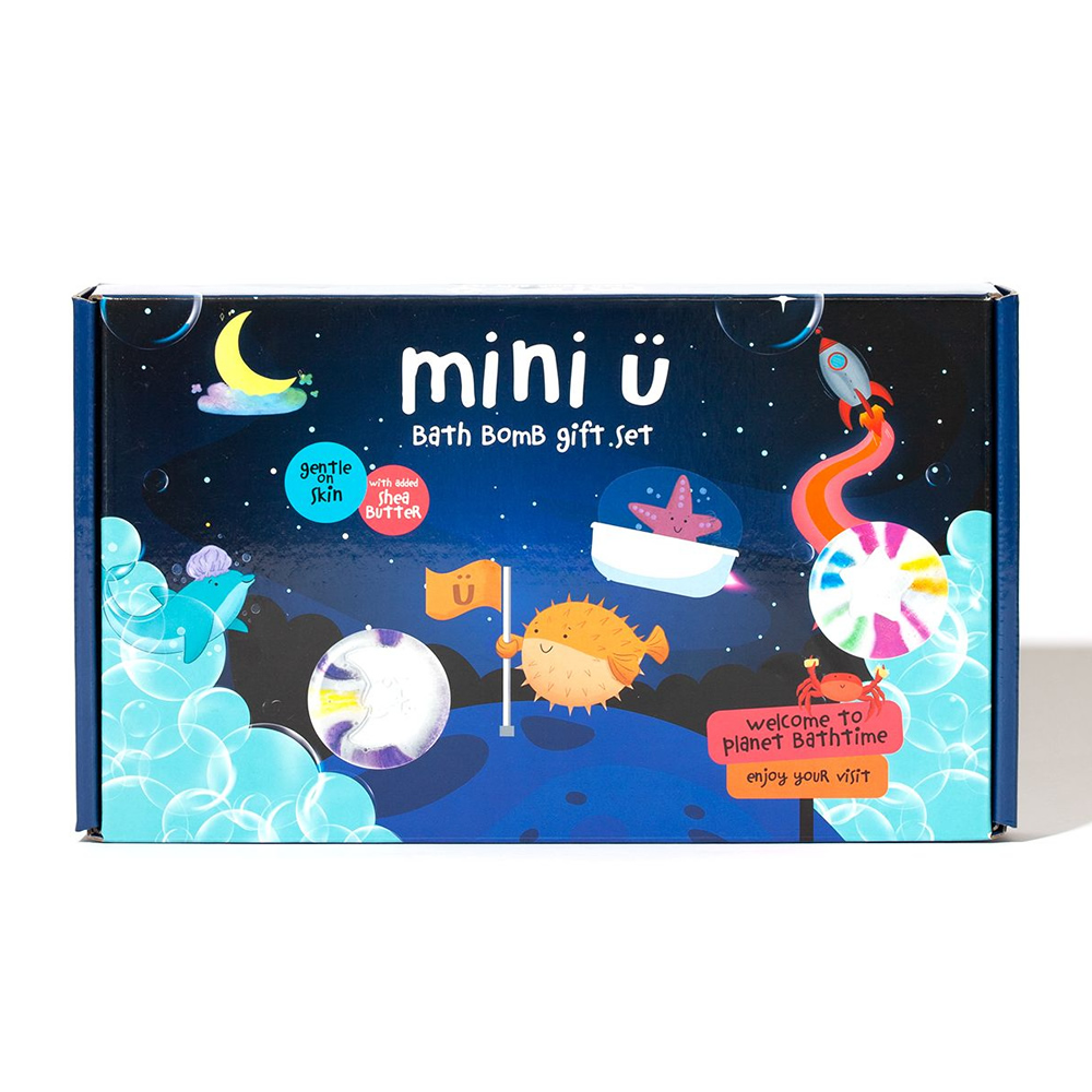 英國MINI U-沐浴爆爆豪華禮盒組(雲朵/月亮/星星/飛船)2