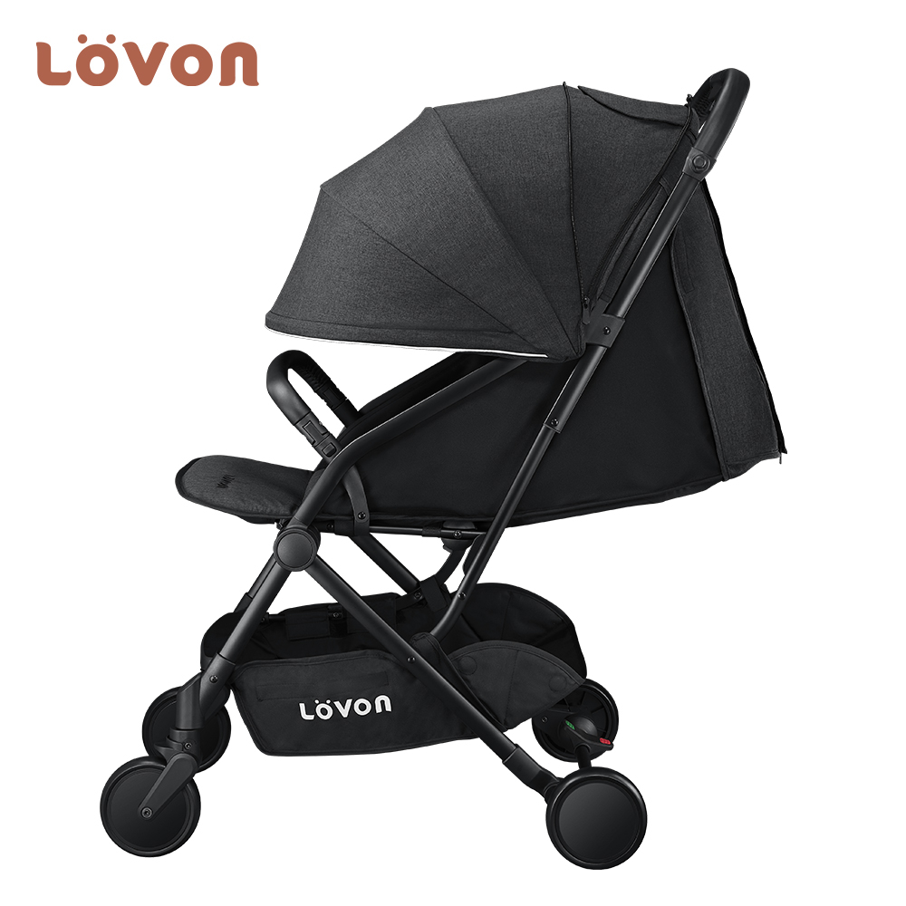 【LOVON】GENIE V 輕量嬰兒手推車-曜石黑3