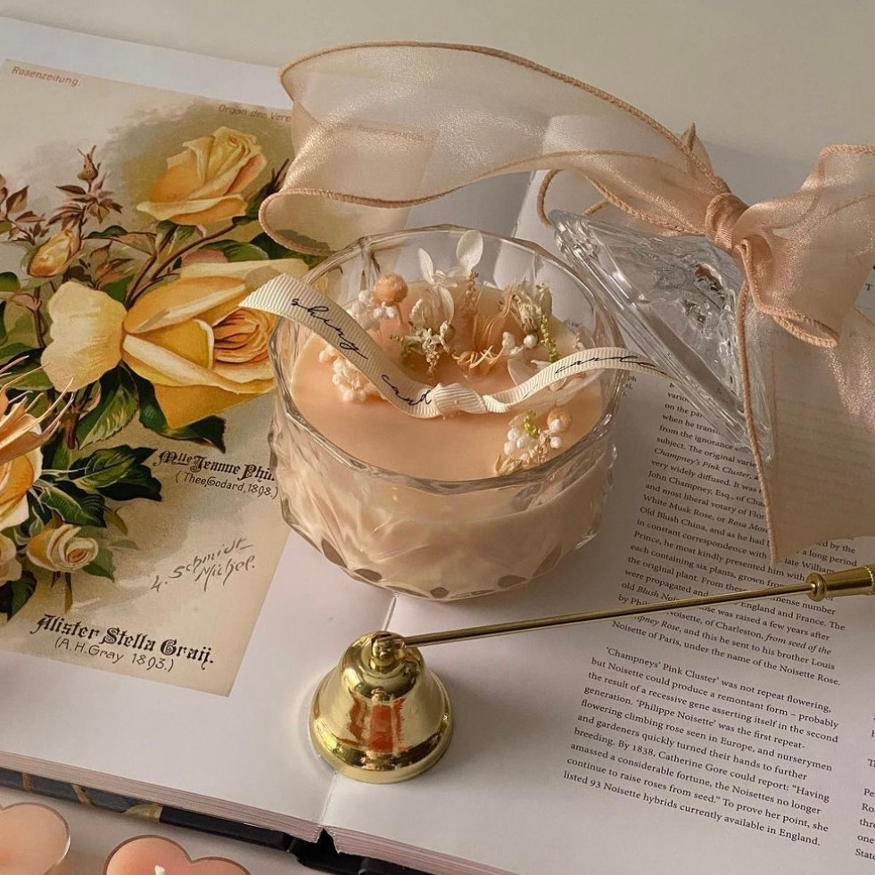 莫內乾燥花香氛蠟燭杯9