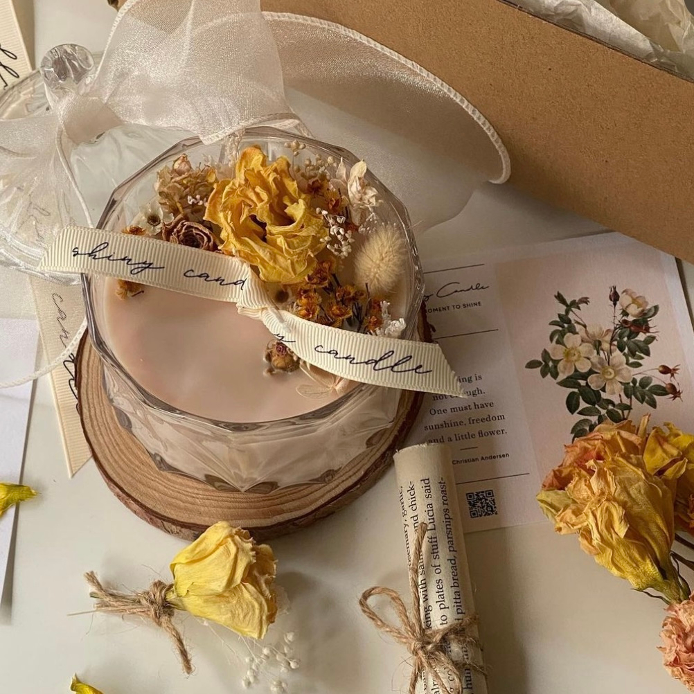 莫內乾燥花香氛蠟燭杯5