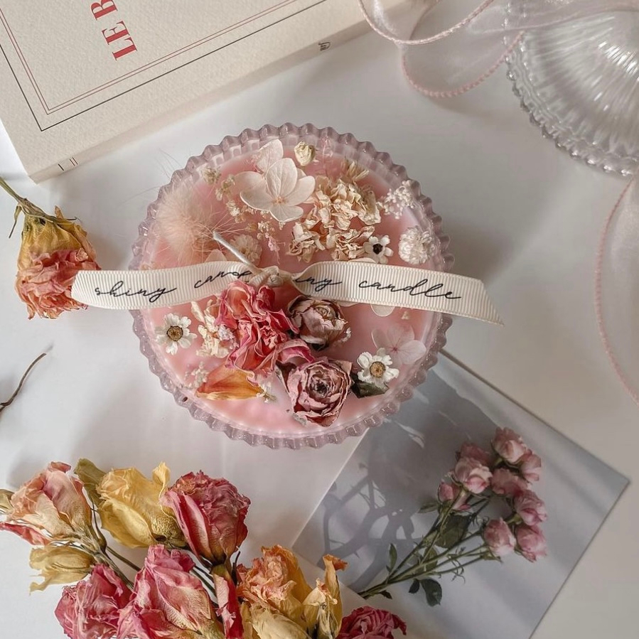 莫內乾燥花香氛蠟燭杯6