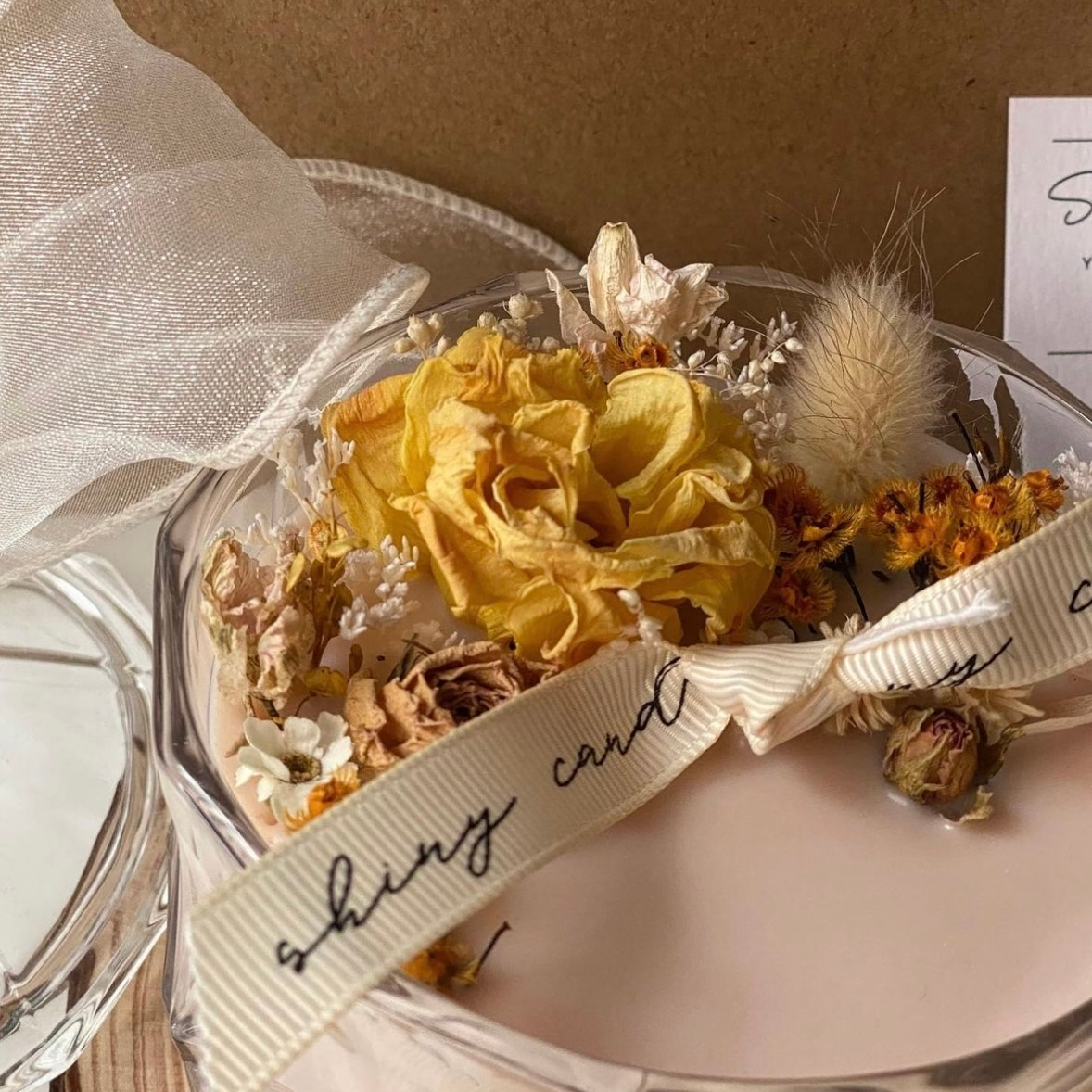 莫內乾燥花香氛蠟燭杯8