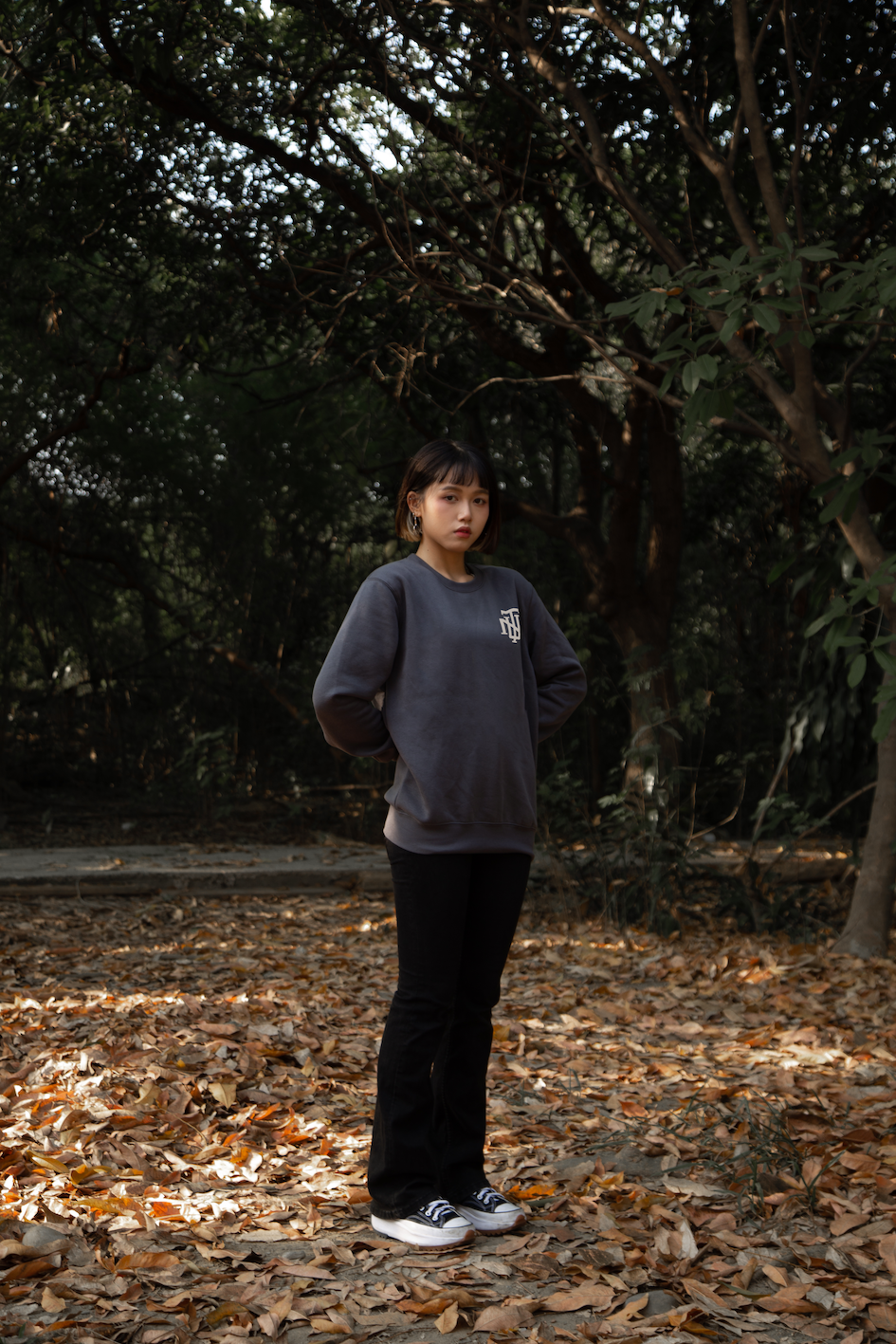 NTU 隊徽款大學Ｔ－鐵灰Ｓ、Ｍ 號2