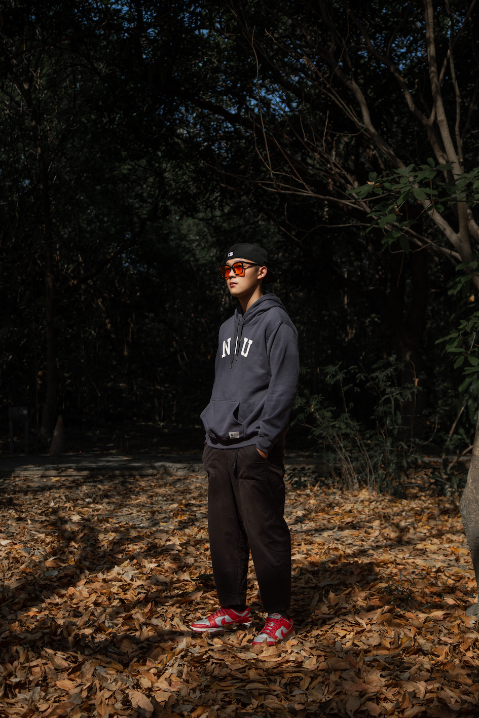 NTU 幾何款帽T-鐵灰1