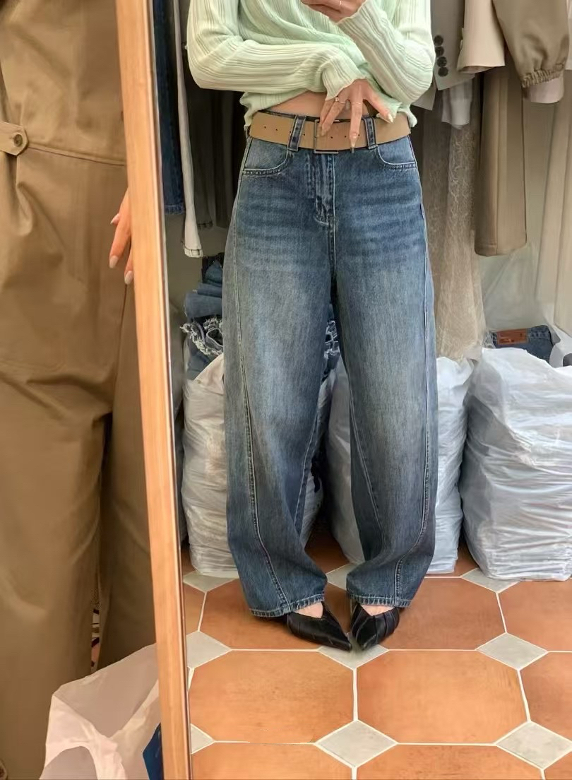 彎刀牛仔褲（配皮帶1