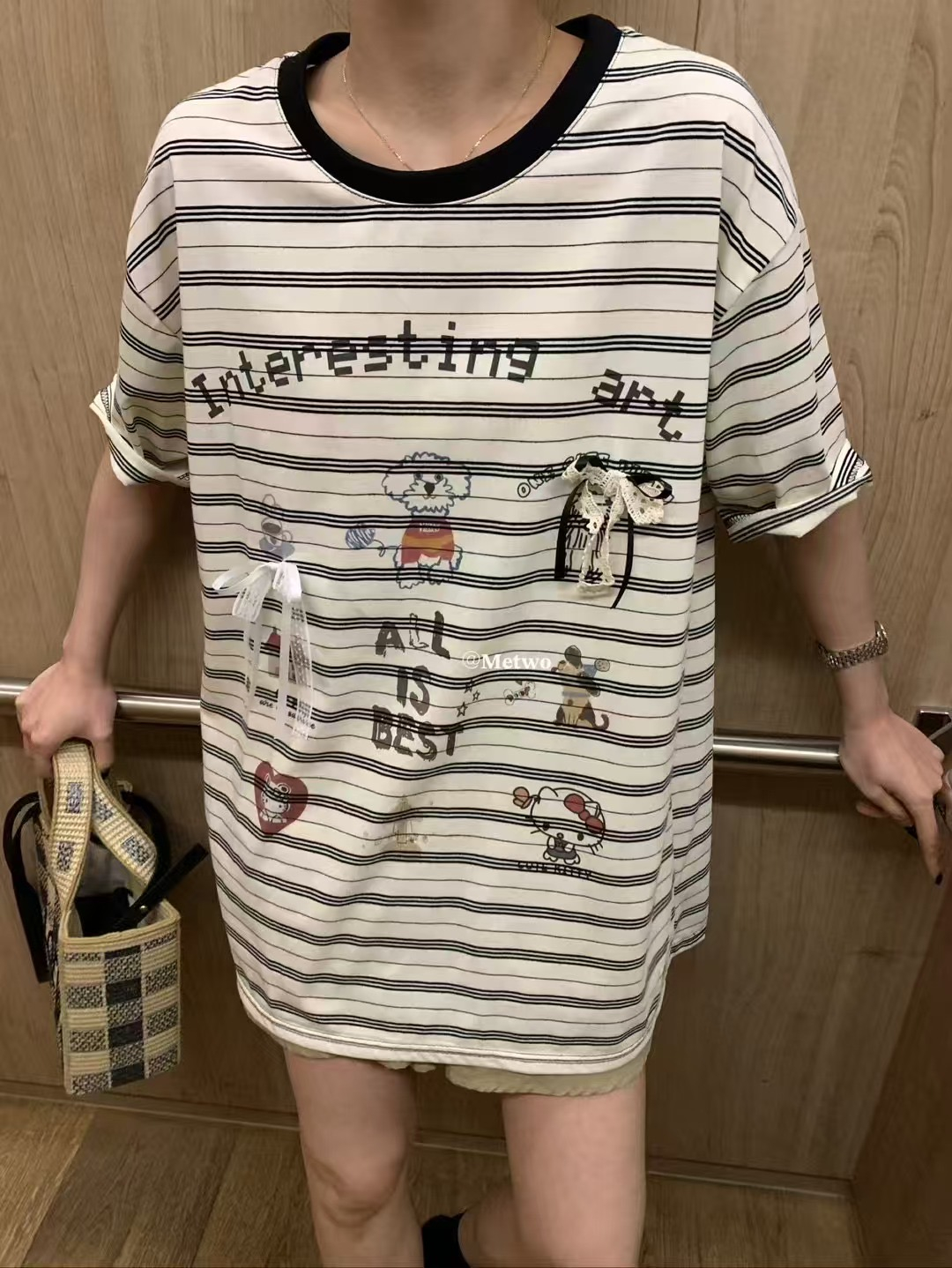 大版塗鴉條紋tee7