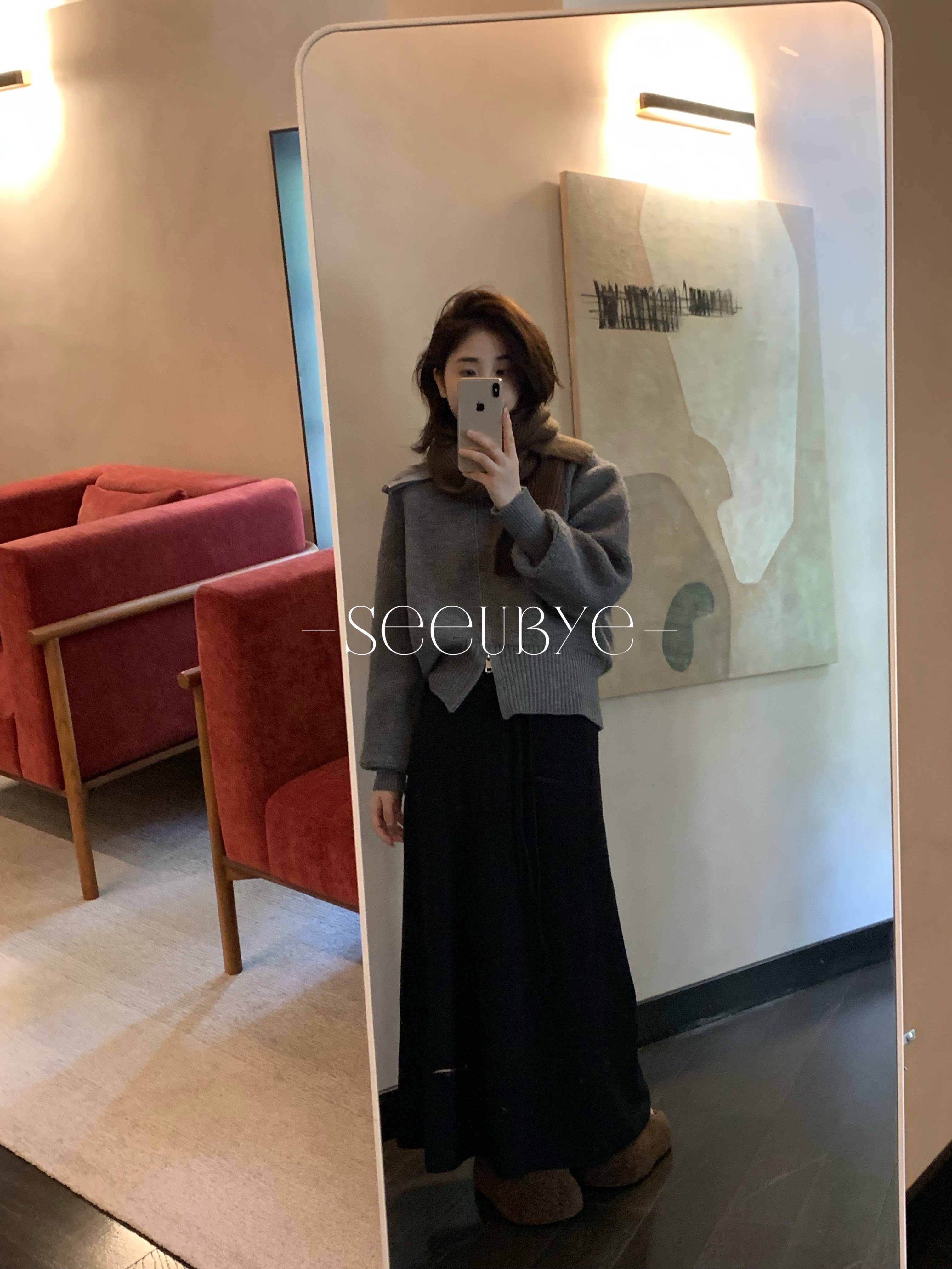 羊絨微傘狀半身裙4