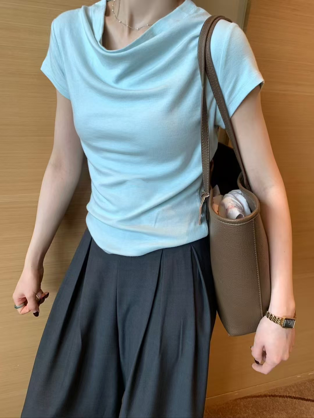 蕩領氣質6色上衣5