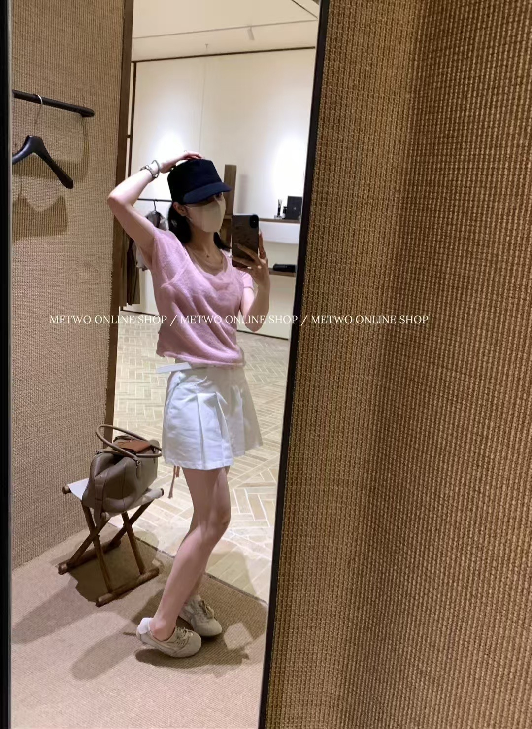 百褶水洗棉短裙6