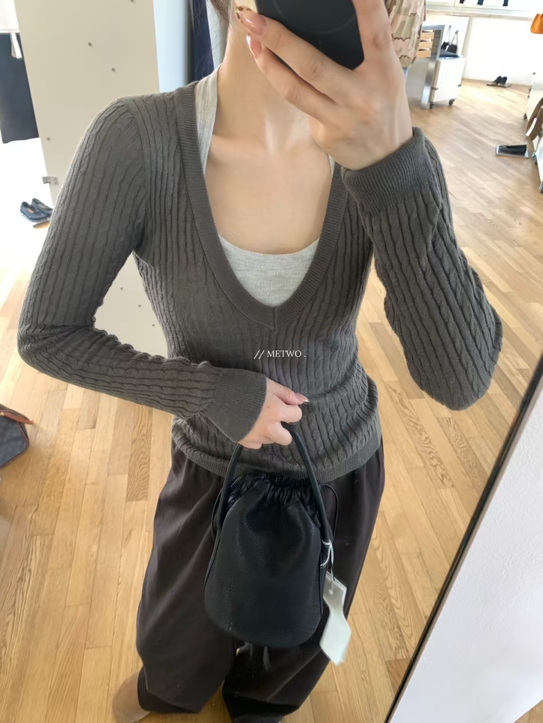 掛脖純欲針織兩件套16