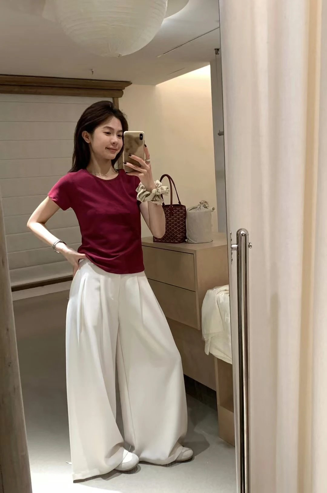 8色！skim*正肩紙片tee1