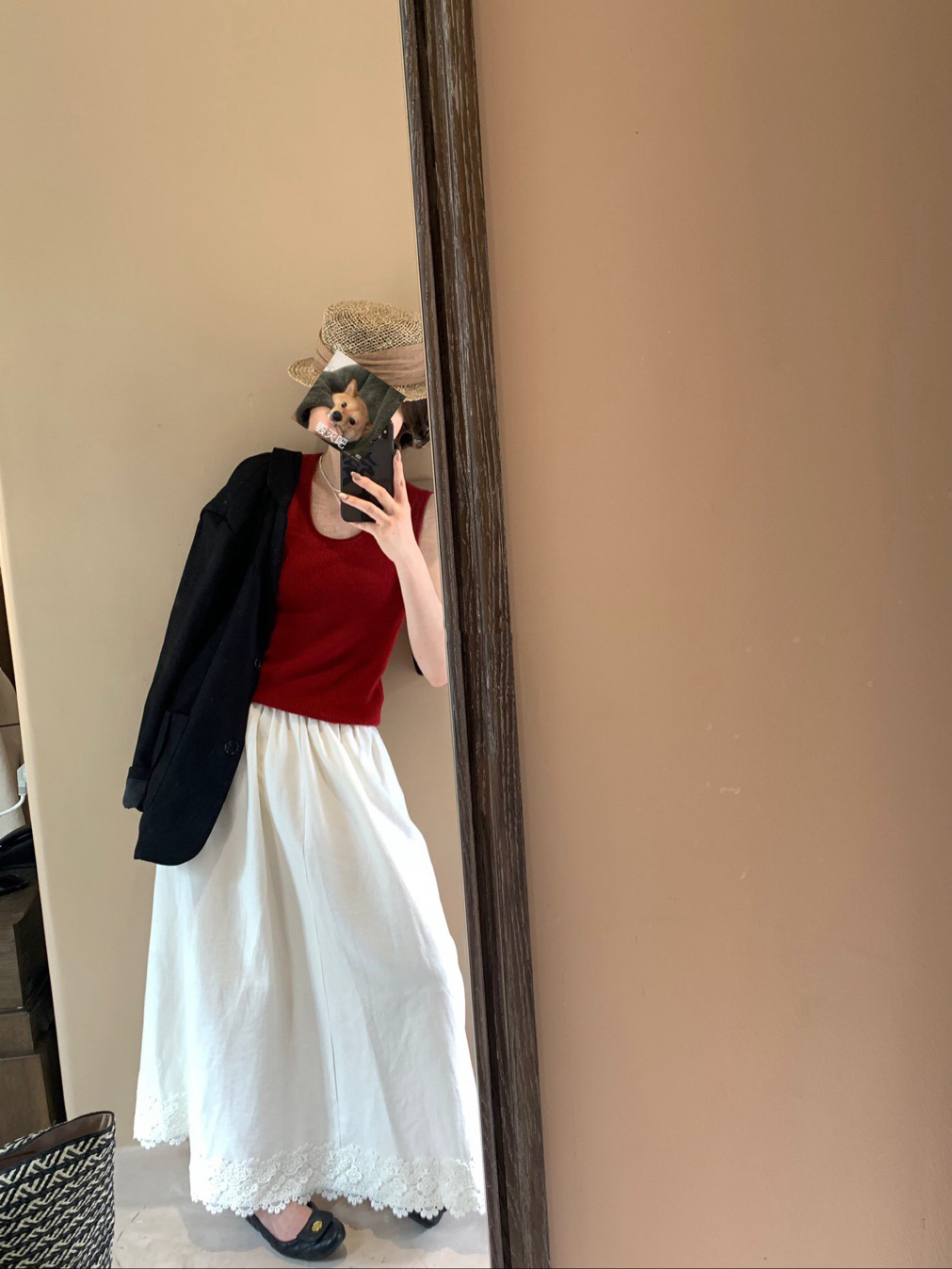 高腰搭了大半期白半裙5