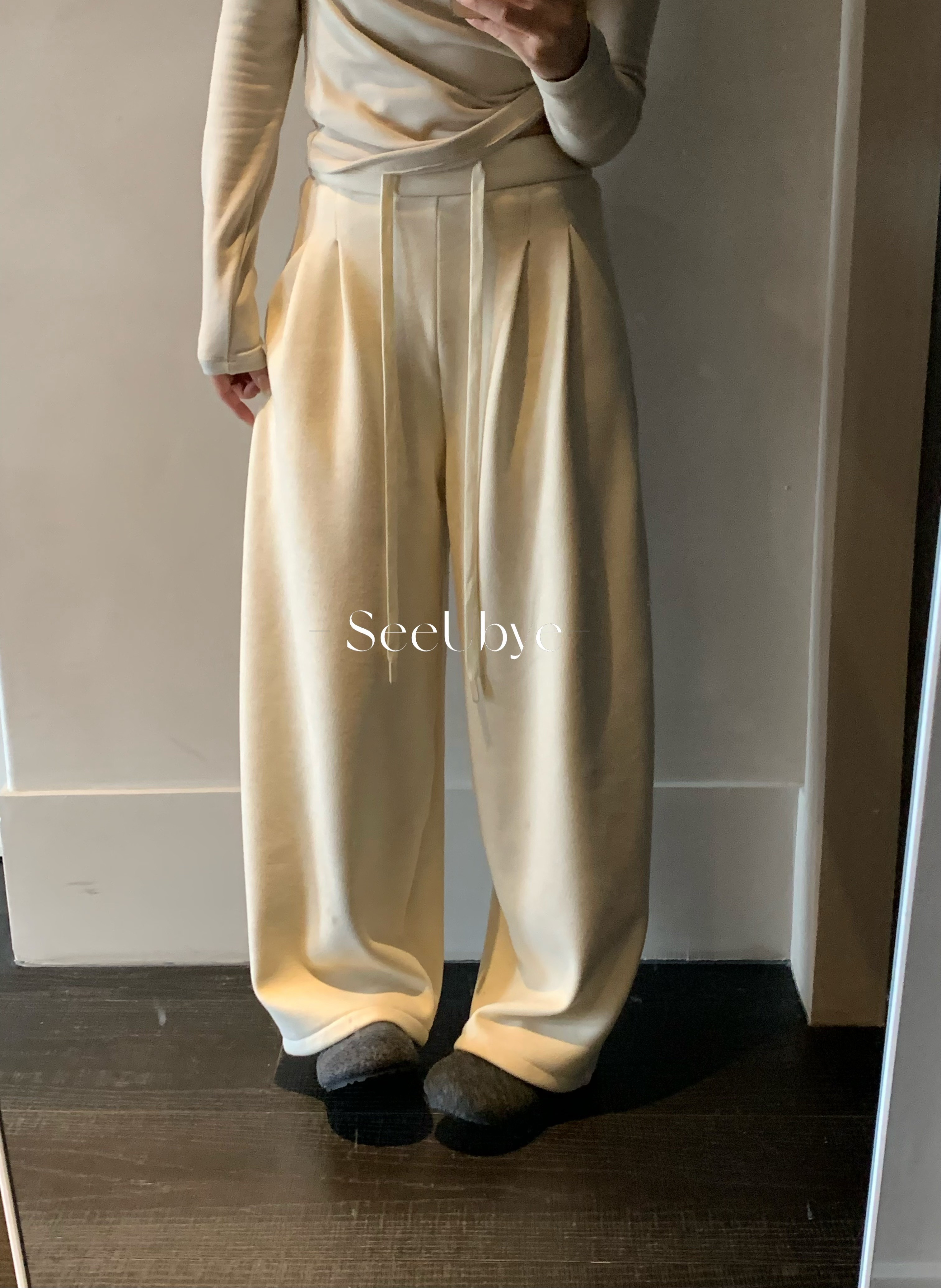 羊絨闊腿褲｜400g厚度3