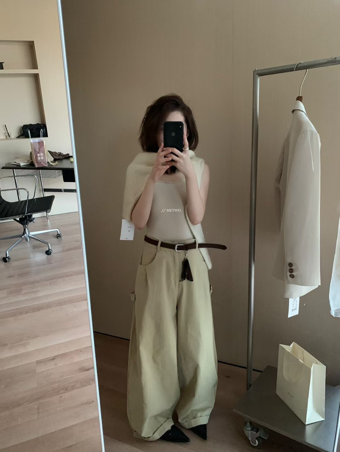 美式卡其皮帶褲3