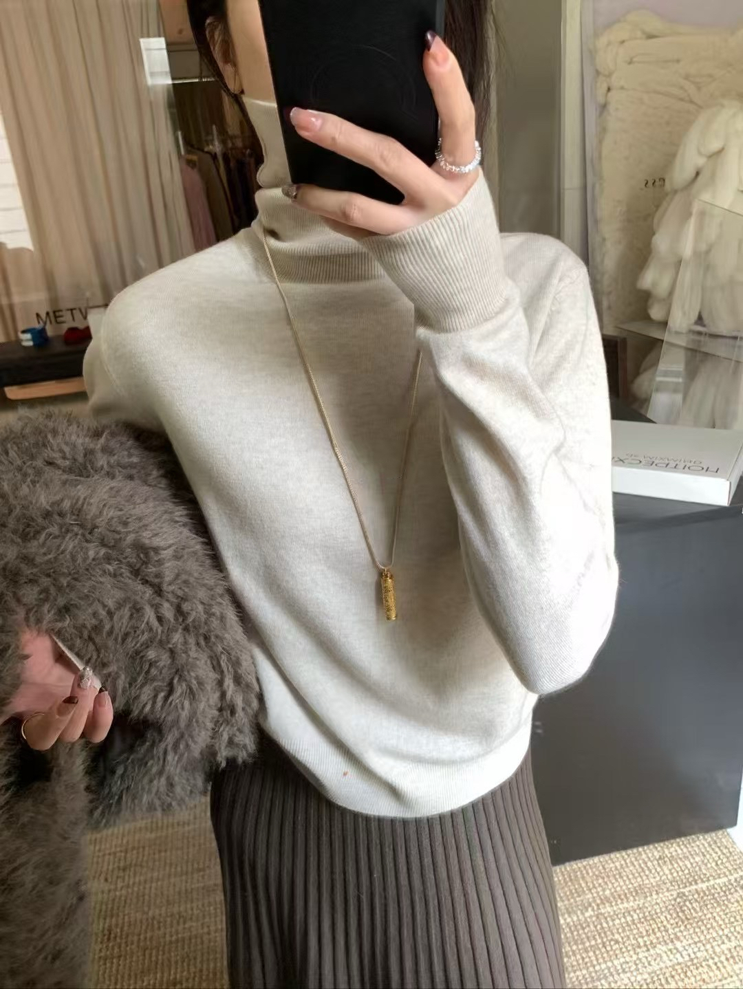 七色發熱高領毛衫15