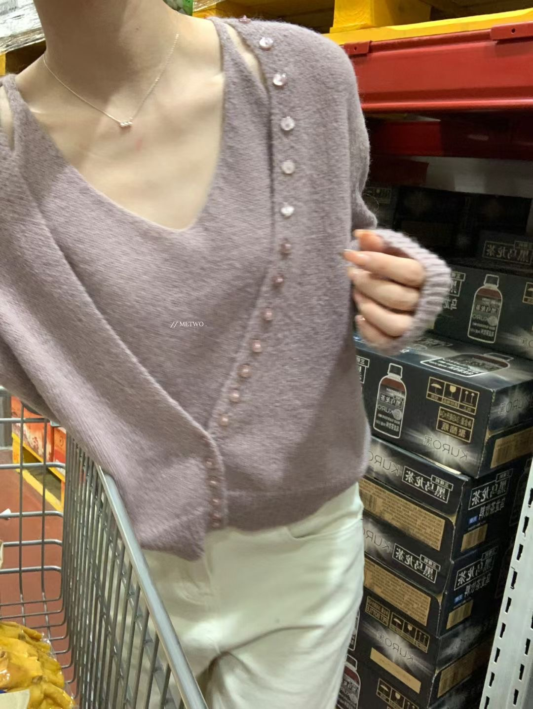 紫色兩件套毛衣5