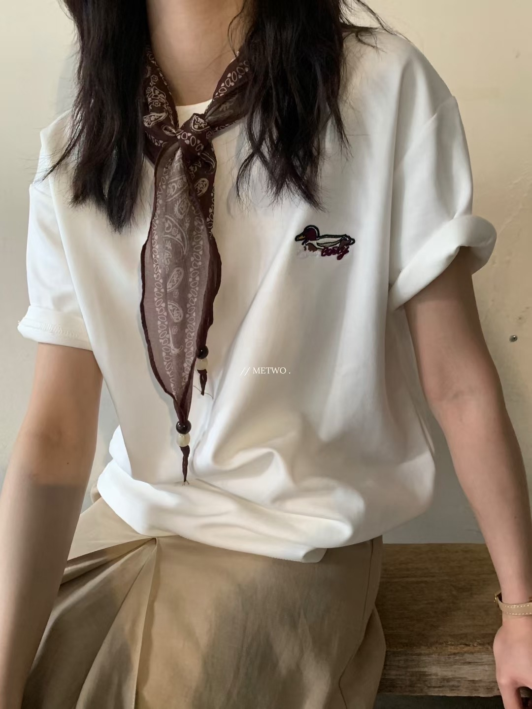 Burberr*大牌白tee1